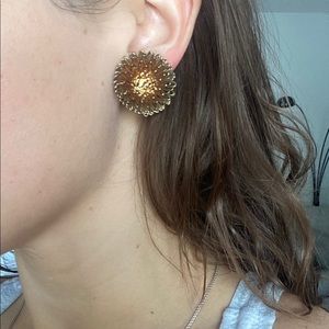 Vintage atomic burst earrings clip ons